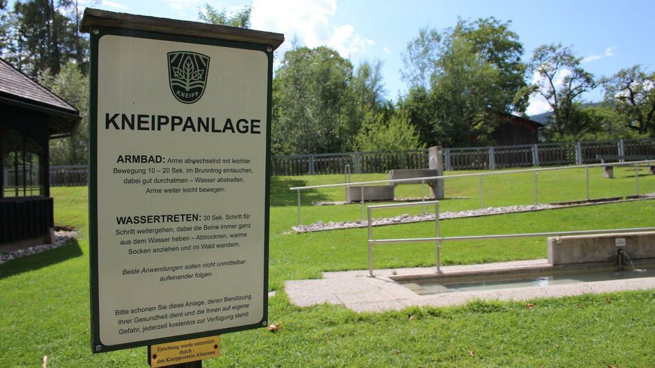 Gradieranlage, Altaussee, Schild Kneippanlage | © Viola Lechner