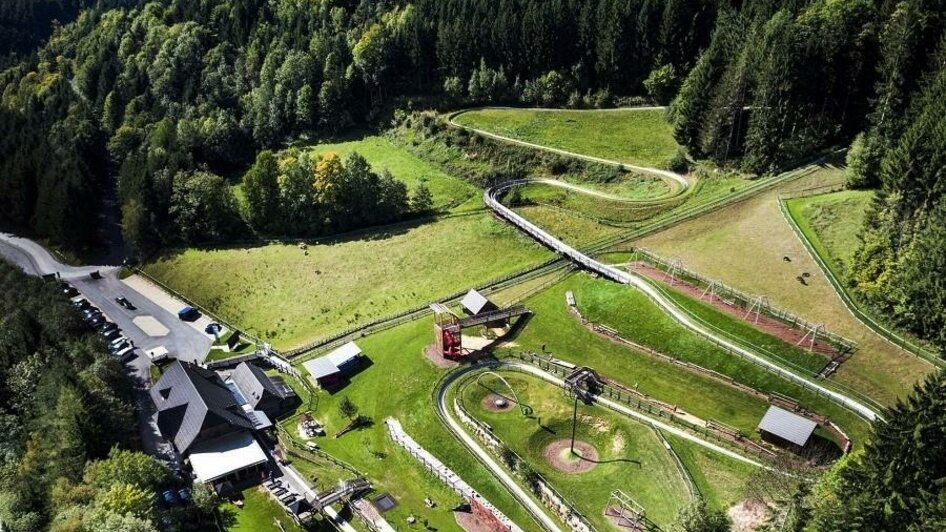 Sommerrodelbahn Koghlhof_Luftansicht_Oststeiermark | © Sommerrodelbahn Koglhof